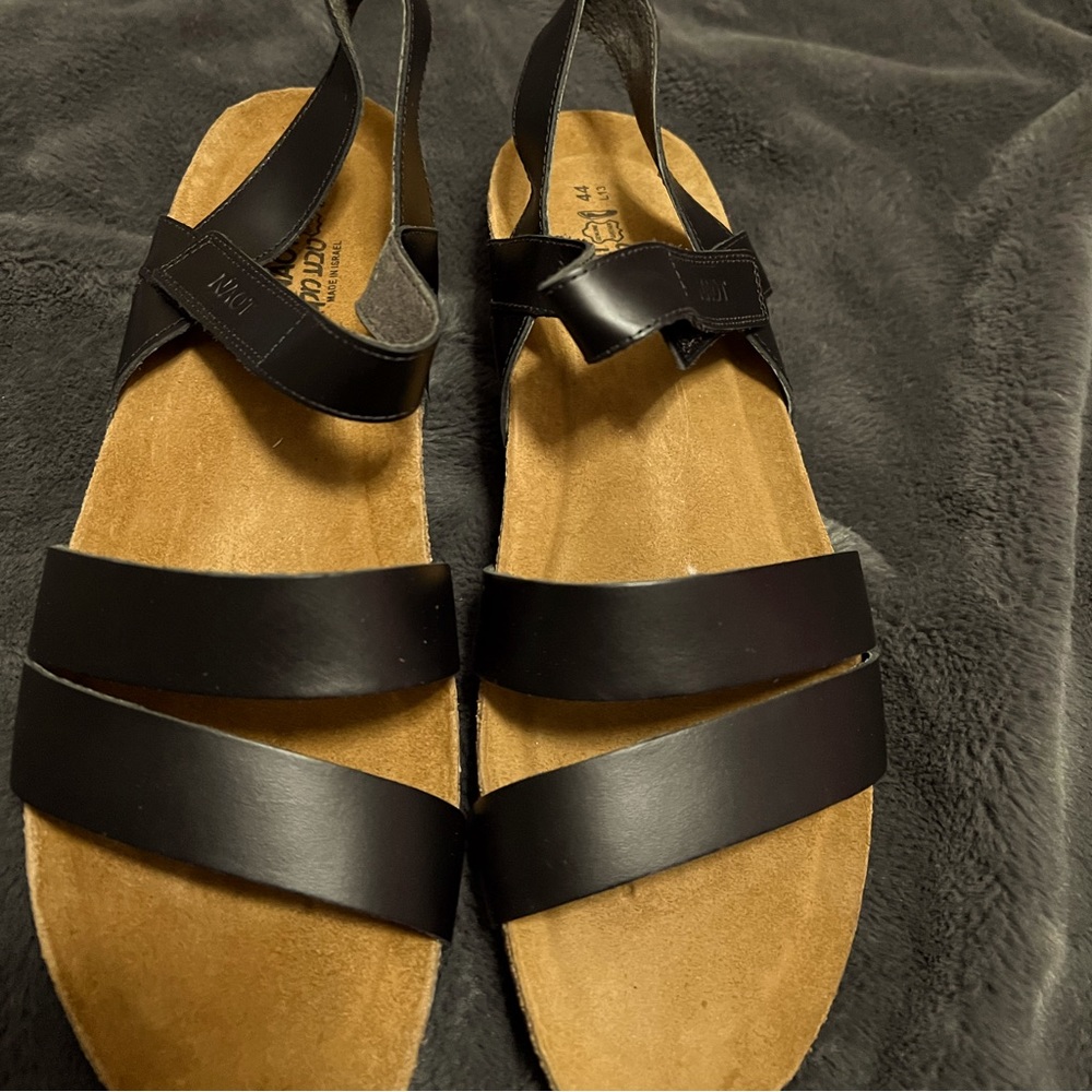 NWT NAOT Kayla Black Leather Sandals Size 12/13 UK 44